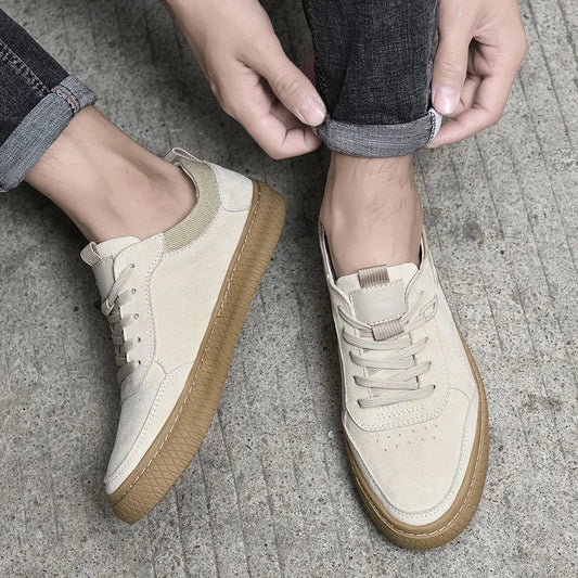 Men’s Sneakers – Suede – Low Cut – Lace-Up – Casual Fit