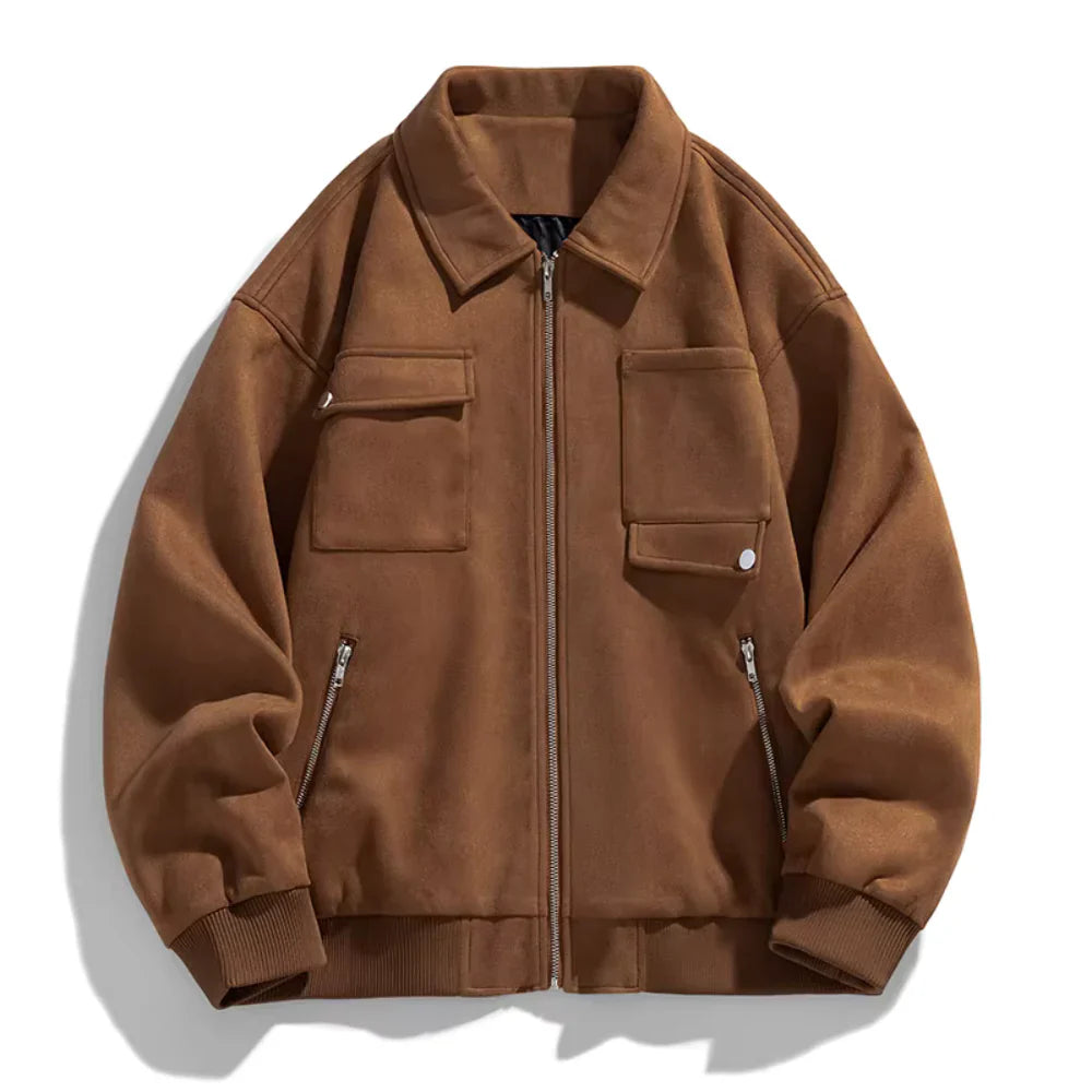 Freddie Oversized Cargo Jacket | Collared Hip-Length Cargo Jacket