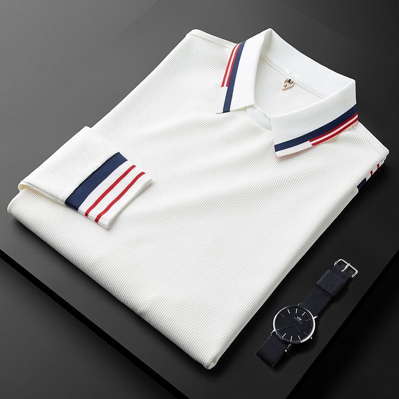 Men’s Sweatshirt – Slim Fit – Waffle Texture – Ribbed Collar – Striped Detail