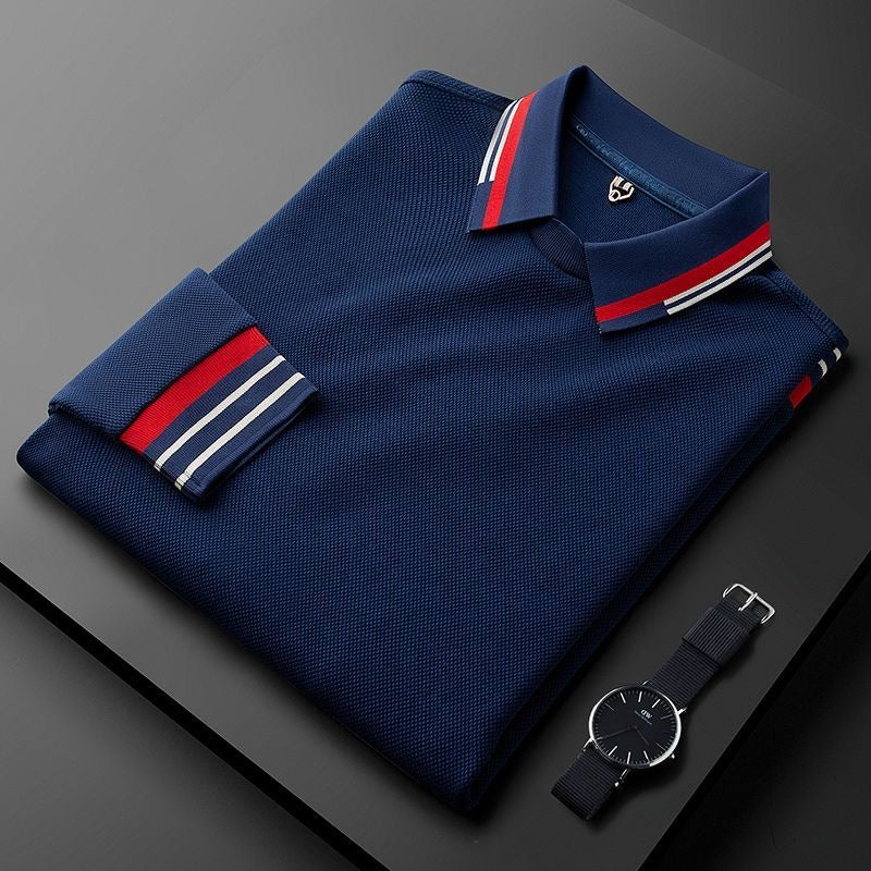 Men’s Sweatshirt – Slim Fit – Waffle Texture – Ribbed Collar – Striped Detail