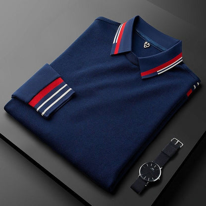 Men’s Sweatshirt – Slim Fit – Waffle Texture – Ribbed Collar – Striped Detail