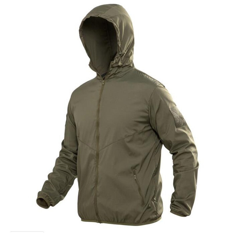 Men’s Standard Fit Jacket - Ripstop Fabric - Hip-Length - Hooded - Zip Pockets