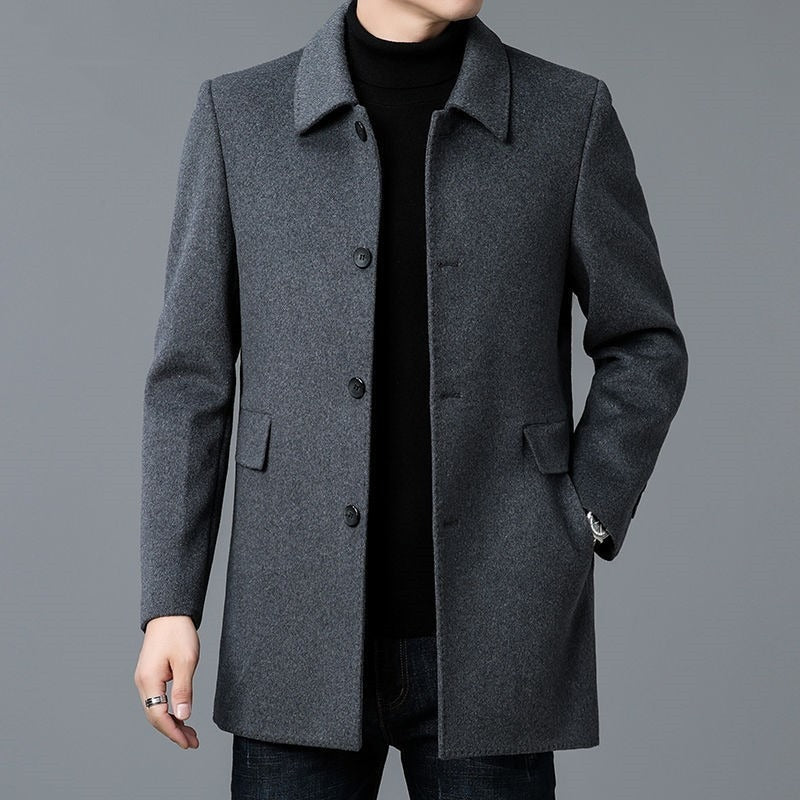 Theodore Regular Fit Car Coat | Collared Button Front Coat