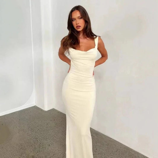 Women’s Evening Dress – Form Fitting – Cowl Neck – Full Length