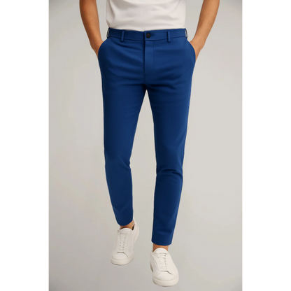 Men’s Tailored Trousers – Modern Fit – Flat Front – Cotton Blend – Ankle Length Formal Wear