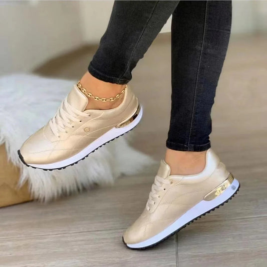 Women’s Sneakers – Streamlined Fit – Low-Cut – Lace-Up – Casual Wear