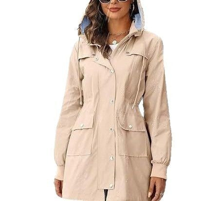 Women’s Rain Jacket – Waterproof – Lightweight – Relaxed Fit – Detachable Hood