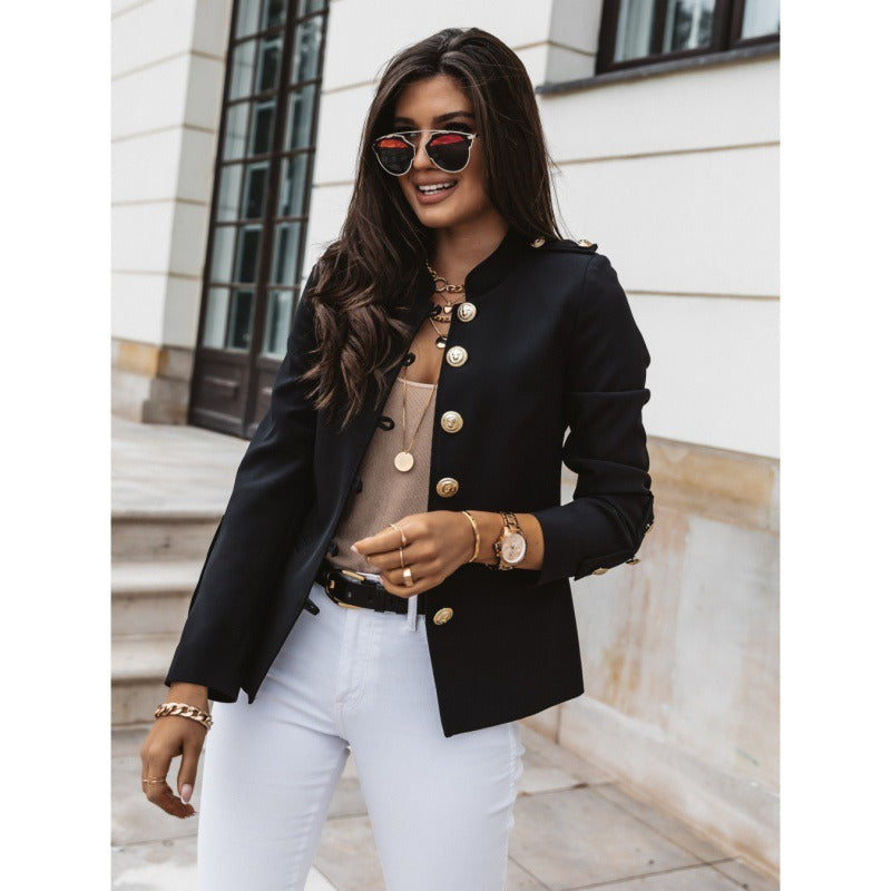 Women’s Blazer – Slim Fit – Double Breasted – Structured Shoulders – Cotton Blend