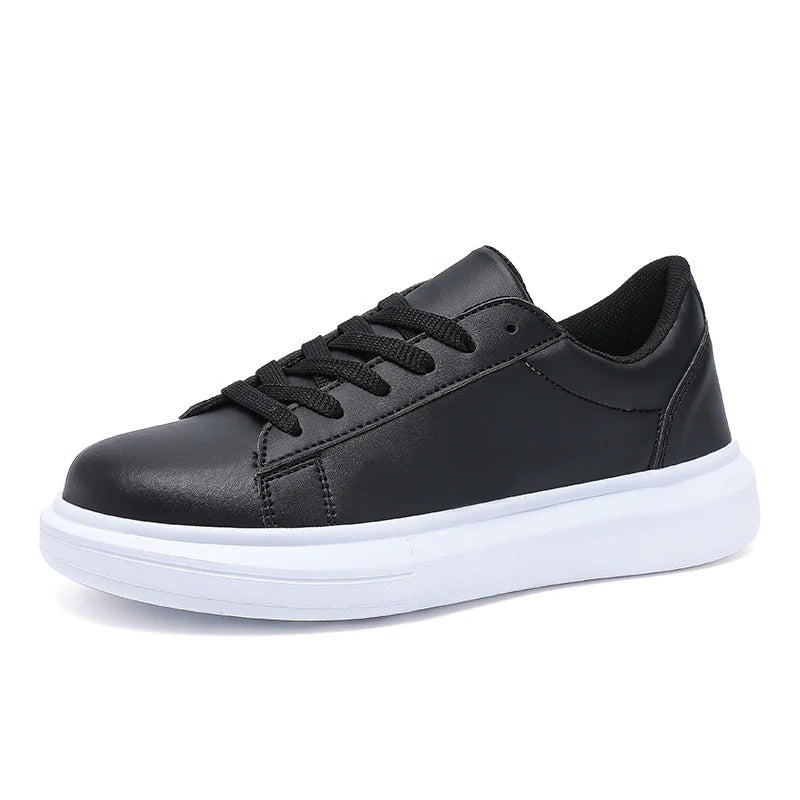 Women’s Sneakers - Ankle Low-Top -Synthetic Leather - Lace-Up - Platform Sole