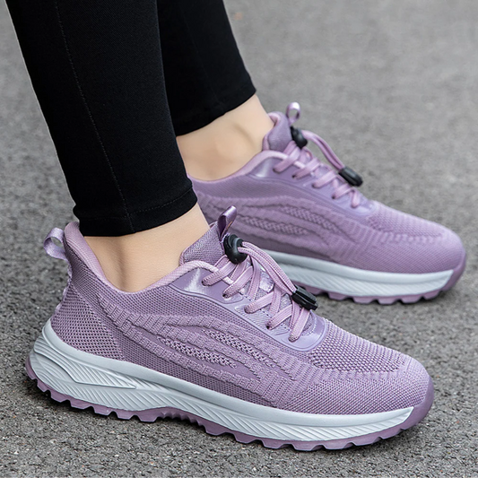 Women’s Sneakers – Breathable Mesh – Lightweight Fit – Lace-Up – Ankle Length Casual