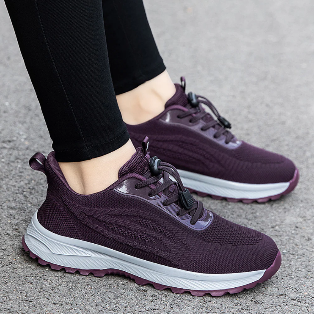 Women’s Sneakers – Breathable Mesh – Lightweight Fit – Lace-Up – Ankle Length Casual
