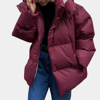 Bianca Oversized Quilted Puffer Jacket | Hooded Hip-Length Jacket