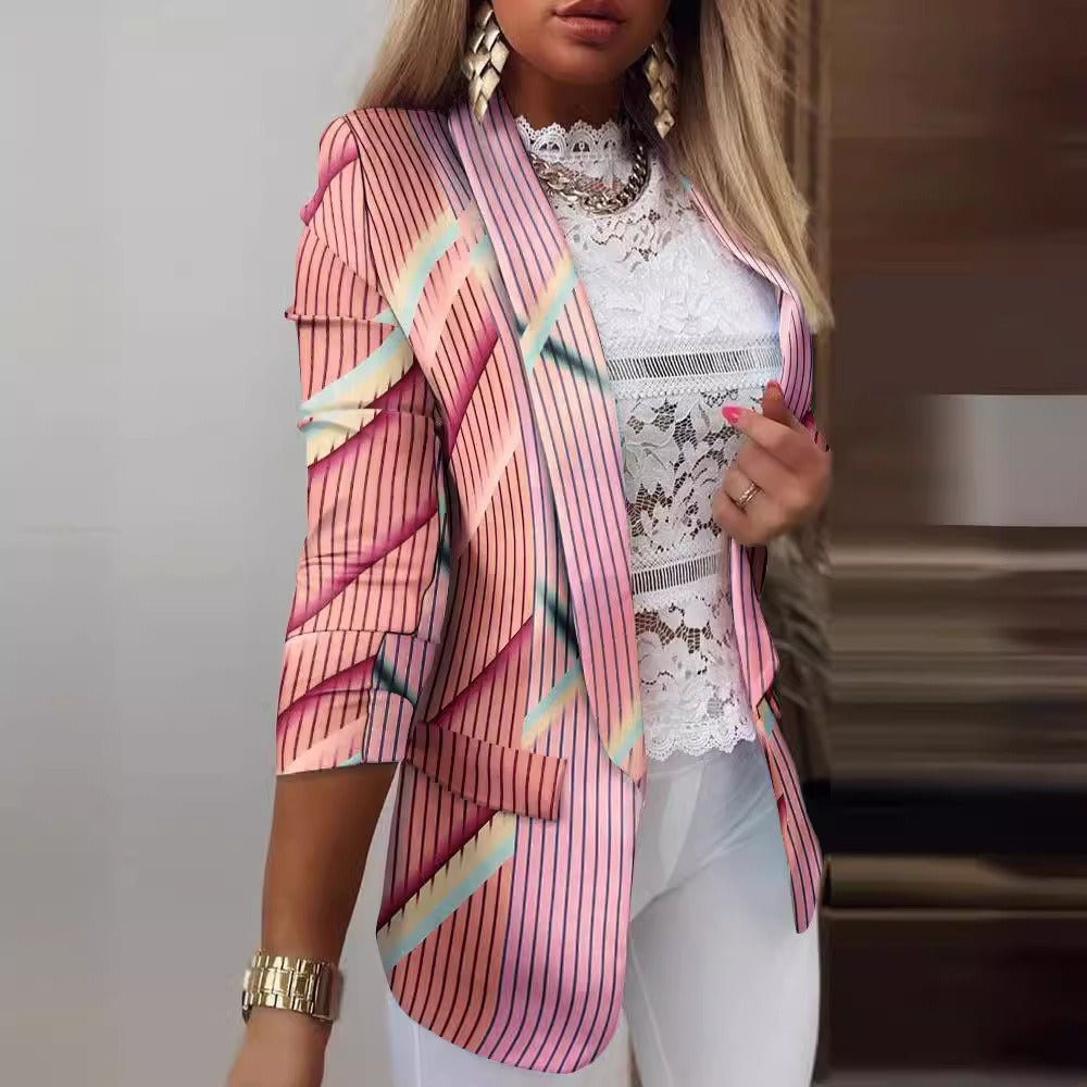 Women’s Blazer – Slim Fit – Butterfly Pattern – Notched Lapel – Tailored Fit