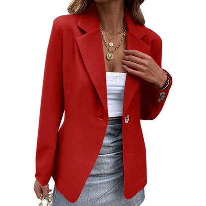 Women’s Blazer – Tailored Fit – Notched Lapel – Single Button – Hip Length Formal