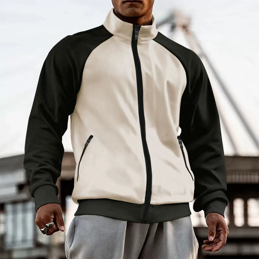Men’s Jacket – Slim Fit – High Neck – Raglan Sleeve – Zip Closure – Stretch Woven