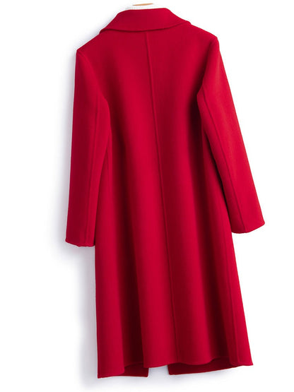 Alice Straight Fit Long Coat | Collared Button Front Coat