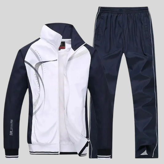 Men’s Tracksuit Set – Relaxed Fit – Breathable Fabric – Zip Jacket with Drawstring Pants