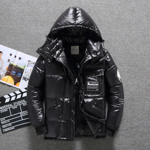 Oliver Hooded Puffer Jacket | Quilted Zipper Flap Pockets Jacket