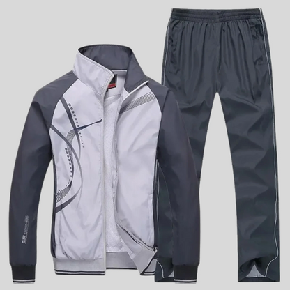 Men’s Tracksuit Set – Relaxed Fit – Breathable Fabric – Zip Jacket with Drawstring Pants