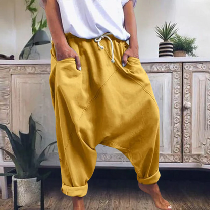 Men’s Harem Pants – Cotton Blend – Relaxed Fit – Drawstring Waist – Tapered Leg