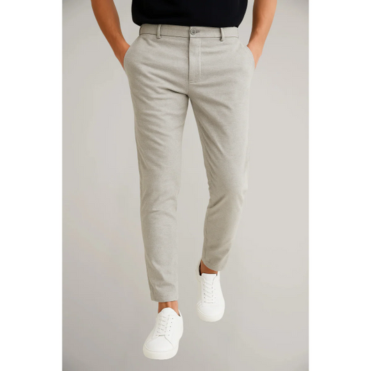 Men’s Tailored Trousers – Modern Fit – Flat Front – Cotton Blend – Ankle Length Formal Wear