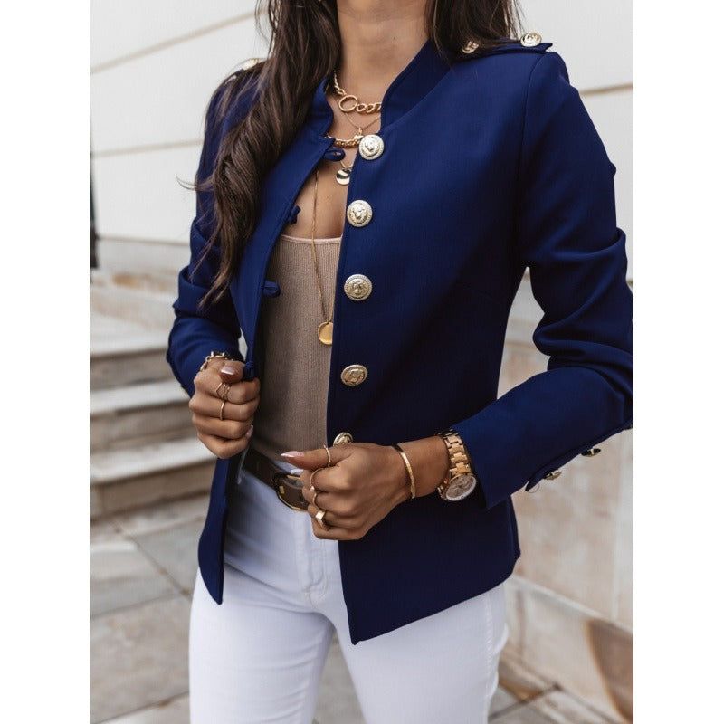 Women’s Blazer – Slim Fit – Double Breasted – Structured Shoulders – Cotton Blend