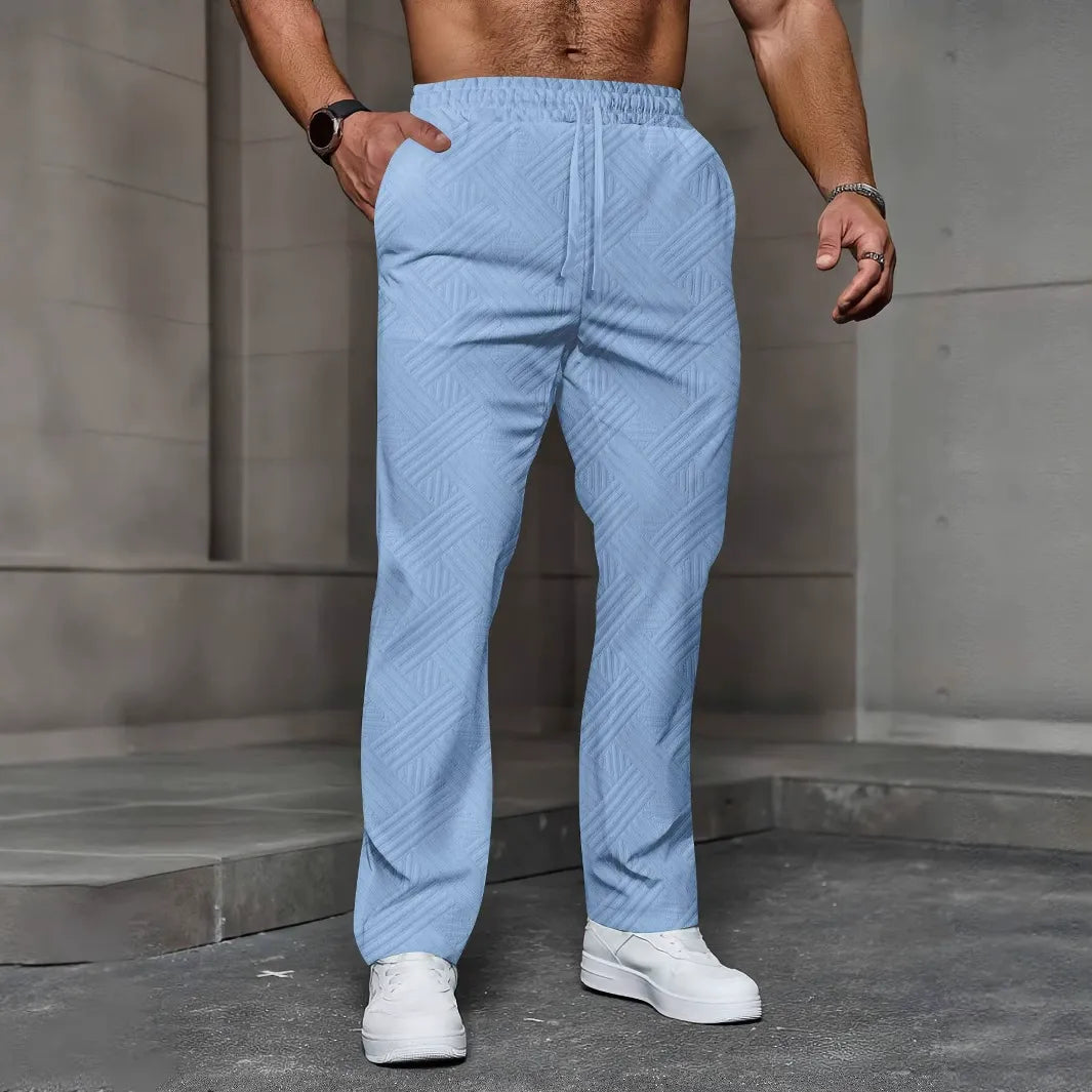 Men’s Jogger Pants – Relaxed Fit – Knit Fabric – Drawstring Waist – Full Length Casual