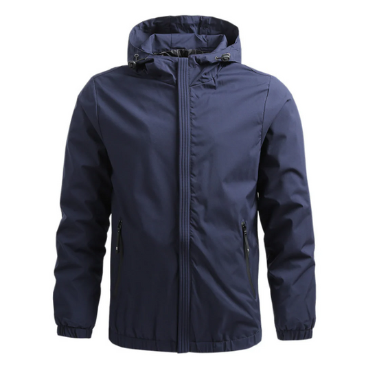 Men’s Hooded Jacket – Wind Resistant – Lightweight – Regular Fit – Zip Pockets