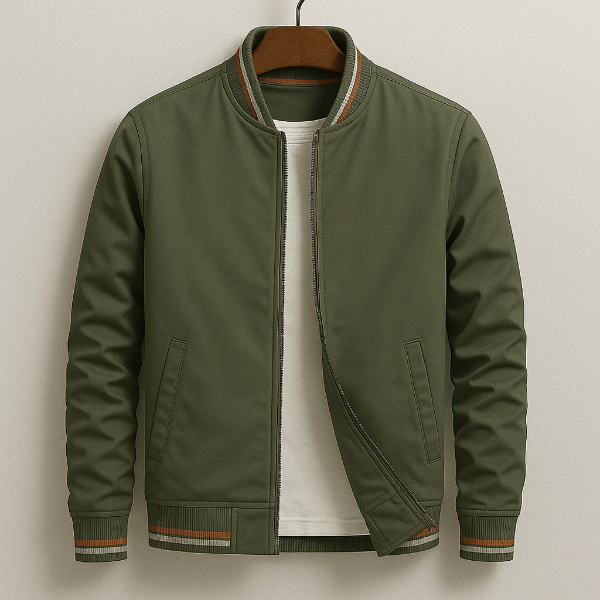Men’s Bomber Jacket – Regular Fit – Zip-Up with Ribbed Trim and Pockets