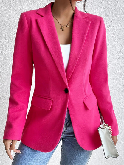 Women’s Tailored Coat – Wool Blend – Slim Fit – Notched Lapel – Single-Breasted