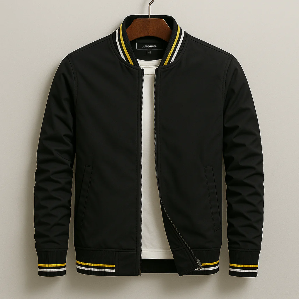 Men’s Bomber Jacket – Regular Fit – Zip-Up with Ribbed Trim and Pockets