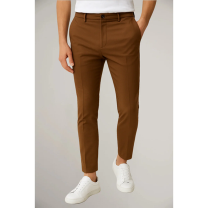 Men’s Tailored Trousers – Modern Fit – Flat Front – Cotton Blend – Ankle Length Formal Wear