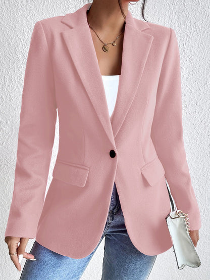 Women’s Tailored Coat – Wool Blend – Slim Fit – Notched Lapel – Single-Breasted