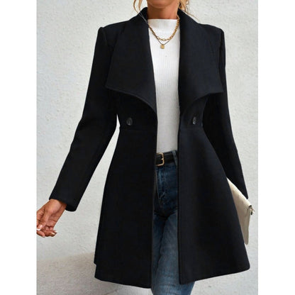 Women’s Wool Coat – Slim Fit – Long Length – Double Breasted – Notched Lapel