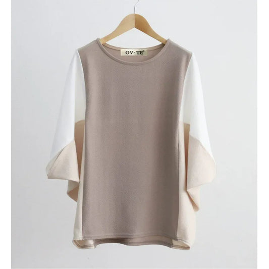 Women’s T-Shirt Pullover – Loose Fit Knit – Batwing Sleeve – Casual Everyday