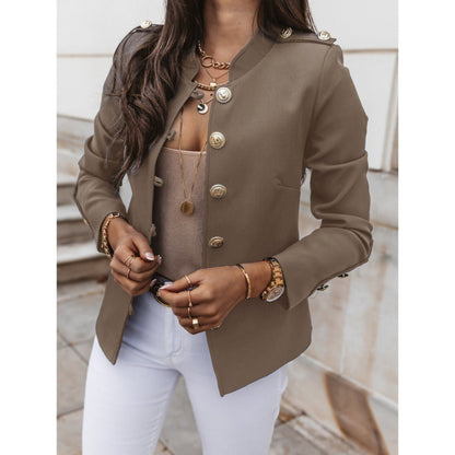 Women’s Blazer – Slim Fit – Double Breasted – Structured Shoulders – Cotton Blend