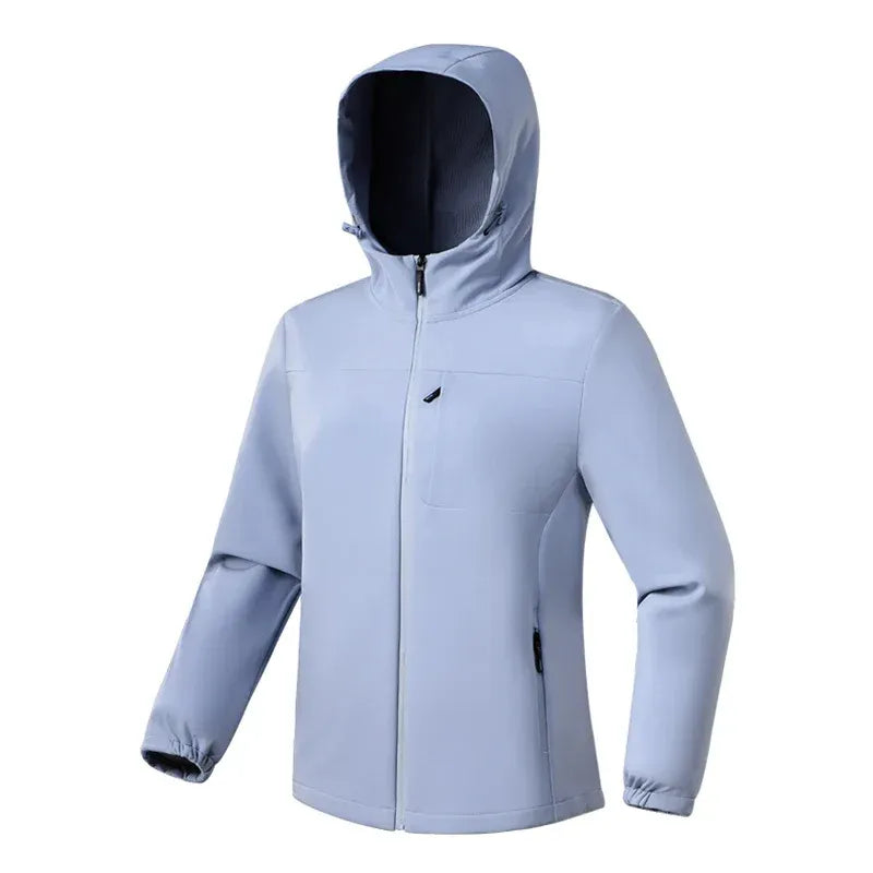 Women’s Softshell Jacket – Regular Fit – Hip Length – Hooded with Zip Pockets