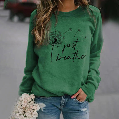 Women’s Sweatshirt – Relaxed Fit – Cotton Blend – Long Sleeve – Graphic Print – Casual Wear