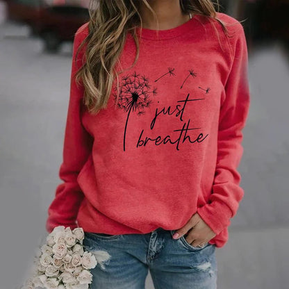 Women’s Sweatshirt – Relaxed Fit – Cotton Blend – Long Sleeve – Graphic Print – Casual Wear