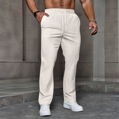 Men’s Jogger Pants – Relaxed Fit – Knit Fabric – Drawstring Waist – Full Length Casual