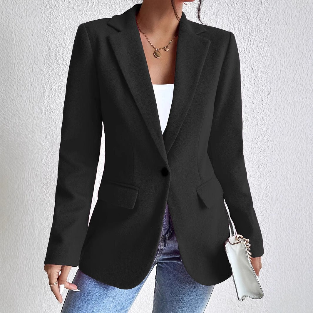 Women’s Tailored Coat – Wool Blend – Slim Fit – Notched Lapel – Single-Breasted