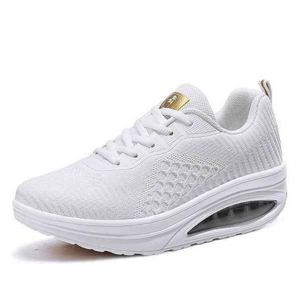 Women’s Athletic Sneakers – Knit Mesh Upper – Air Cushion Sole – Low-Top