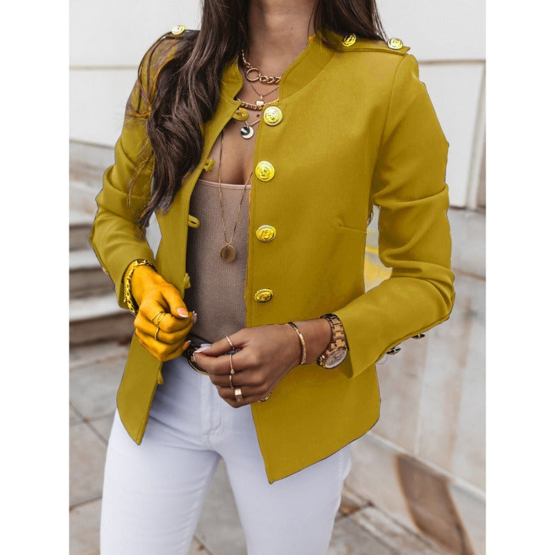 Women’s Blazer – Slim Fit – Double Breasted – Structured Shoulders – Cotton Blend