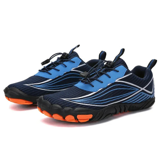 Men’s Athletic Shoes – Mesh Upper – Bungee Lacing – Flexible Segmented Sole – Low Top