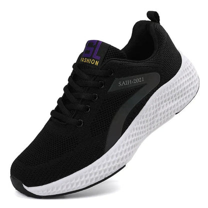 Women’s Sneakers – Low Top – Breathable Knit  – Knitted Upper – Lace-Up