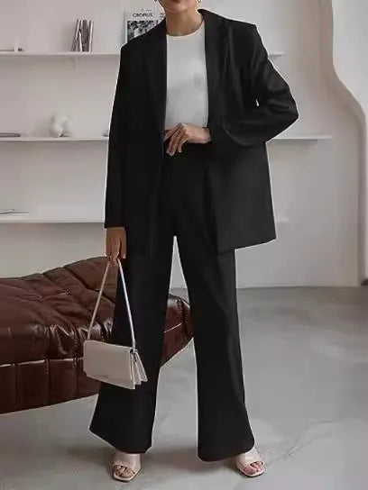 Women’s Blazer Set – Tailored Fit – Wool Blend – Single Breasted – Minimalist Style
