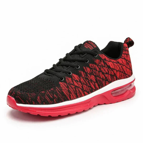 Men’s Sneakers – Knit Mesh Upper – Air Cushion Heel – Lace-Up – Casual Fit