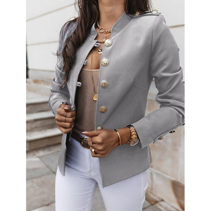 Women’s Blazer – Slim Fit – Double Breasted – Structured Shoulders – Cotton Blend
