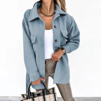 Women’s Windproof Jacket – Oversized Fit – Hip Length – Button Front – Casual Wear