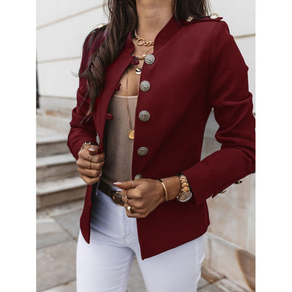 Women’s Blazer – Slim Fit – Double Breasted – Structured Shoulders – Cotton Blend